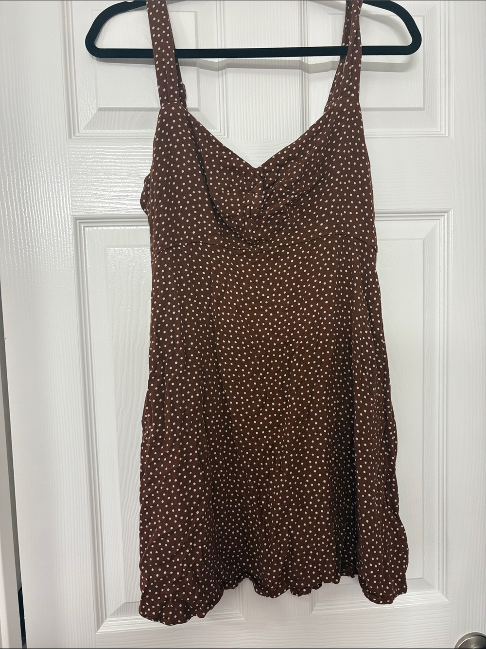 Old Navy Brown Dress with White Polka Dots